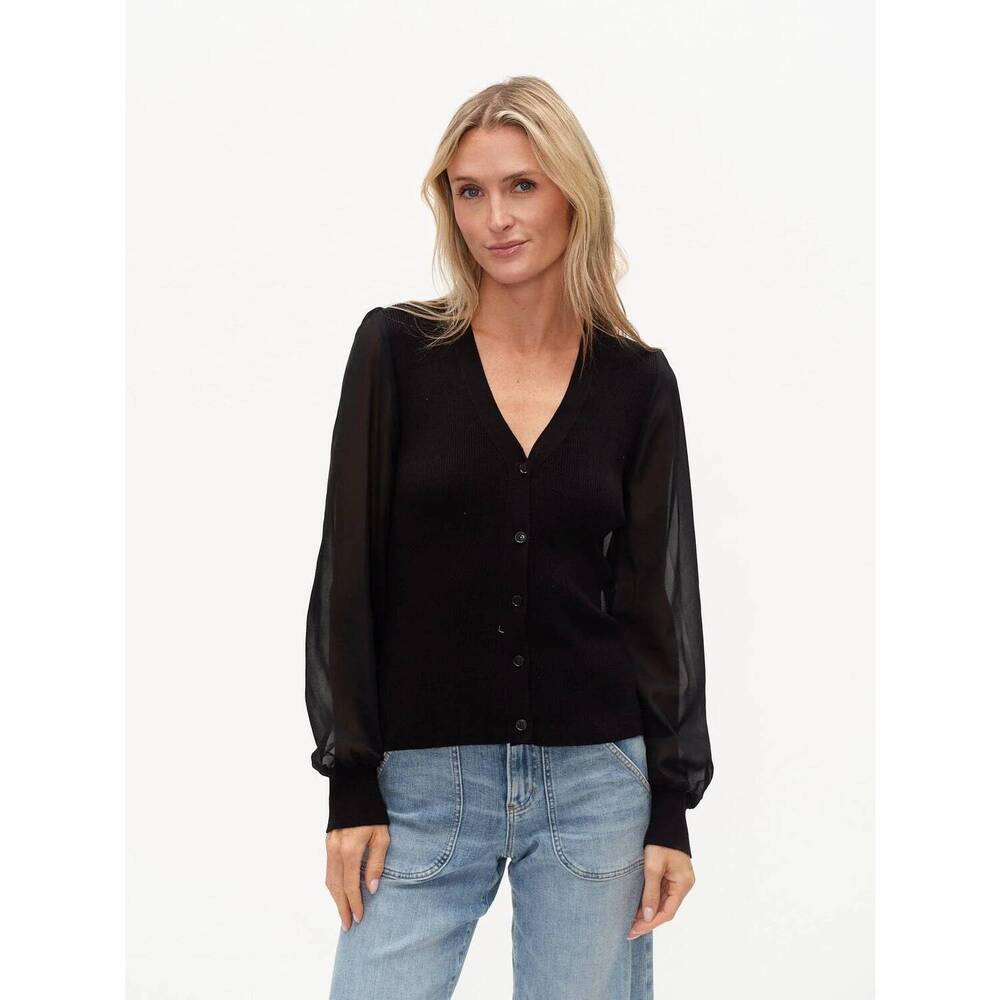 NEW SIX/FIFTY celeste button-down sweater in black